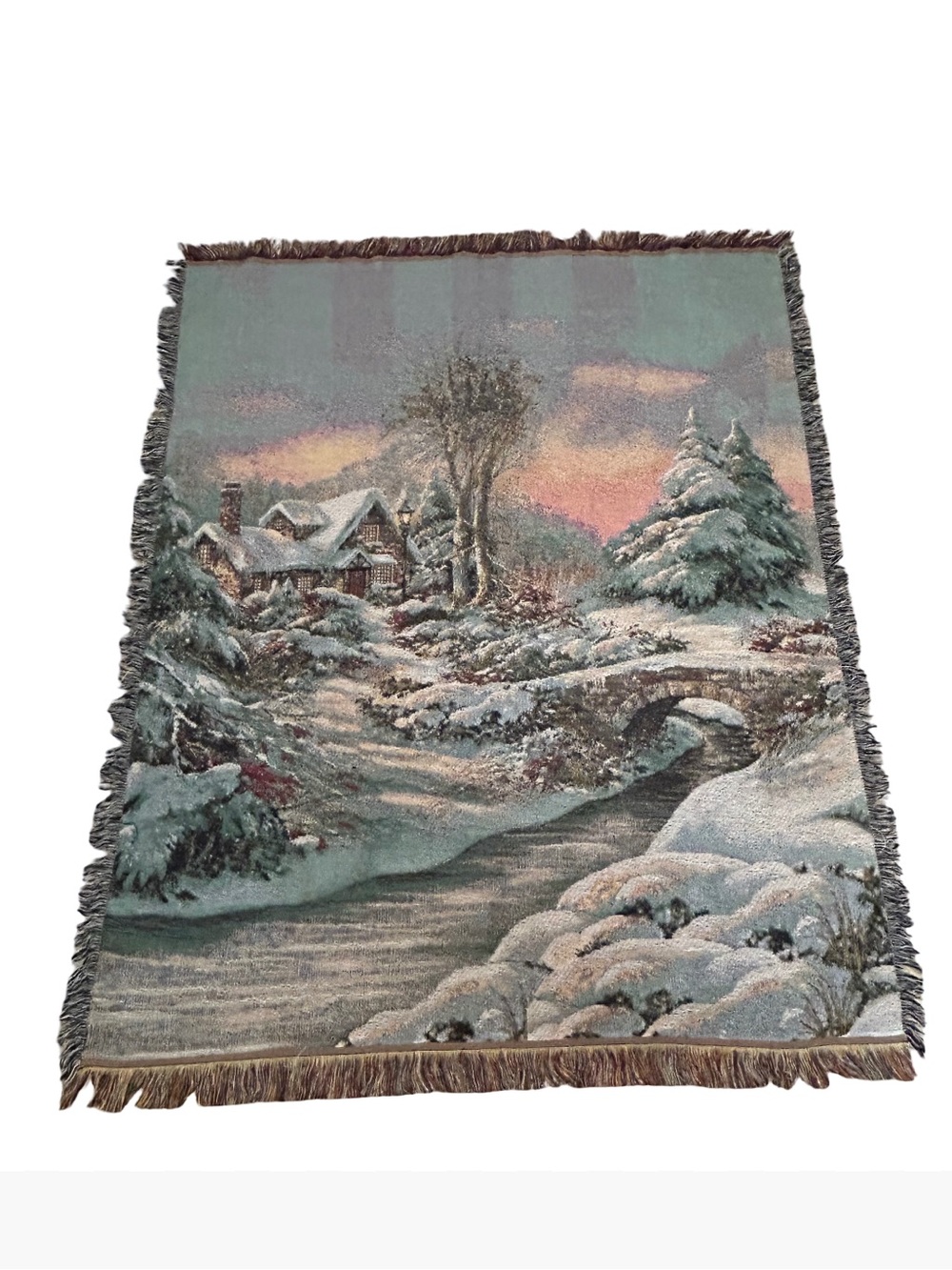 Vintage Mohawk Home Christmas Tapestry Throw